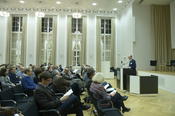 The president of Freie Universität Berlin, Prof. Dr. Peter-André Alt, welcomed the guests at the Harnack-Haus of the Max Planck Society.