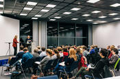 The two professors gave their talk to about 40 junior researchers from various disciplines.