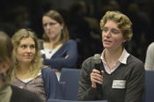 The audience engaged in lively exchanges with the presenters.