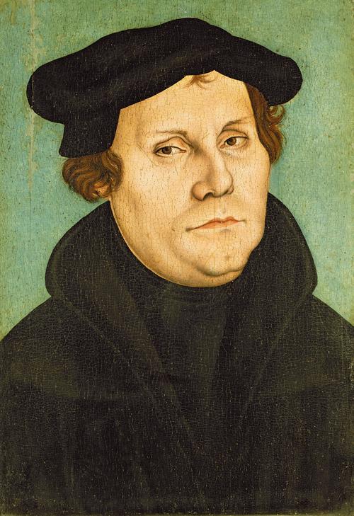 Portrait of Martin Luther from the workshop of Lucas Cranach the Elder.