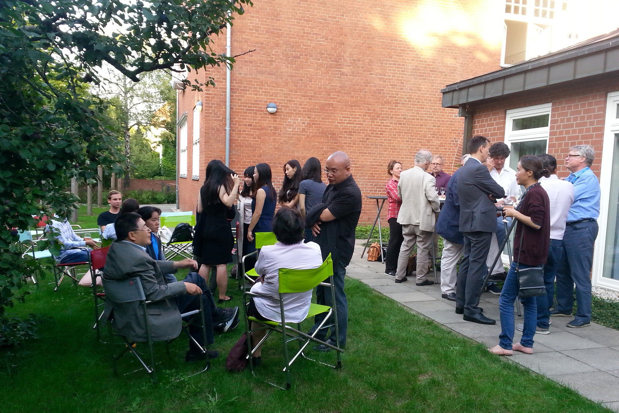 Informal come-together in the garden of the International House.
