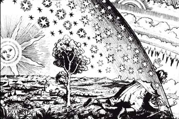 Das Logo der Dahlem-Konferenzen - nach einem Holzschnitt aus dem 16. Jahrhundert, erstmals veröffentlicht in: Camille Flammarion: Die Atmosphäre, Paris 1888.
