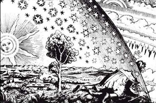 Das Logo der Dahlem-Konferenzen - nach einem Holzschnitt aus dem 16. Jahrhundert, erstmals veröffentlicht in: Camille Flammarion: Die Atmosphäre, Paris 1888.