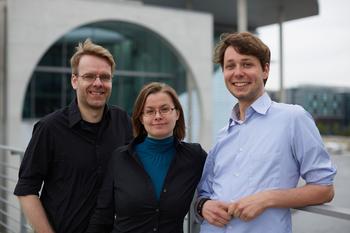Mit EXIST-Gründerstipendium an der Freien Universität Berlin gestartet: Dr. Gunnar Schulze, Dr. Marlene Vogel, Florian Reichle
