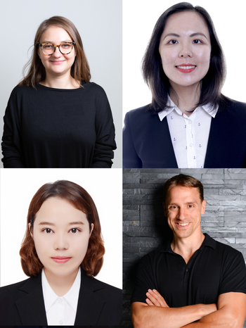 Team AVIT: (von links oben nach rechts unten) Olga Makarova, Ph.D., Weijie Du, Junxue Dong, Sebastian Stolzenberg, Ph.D. Bildquelle: privat