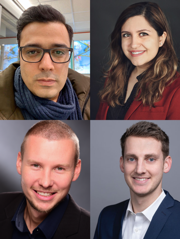 Team CoViCide: (von links oben nach rechts unten) Vahid Ahmadi, Paria Pouyan, Olaf Wagner und Matthias Wallert. Bildquelle: privat