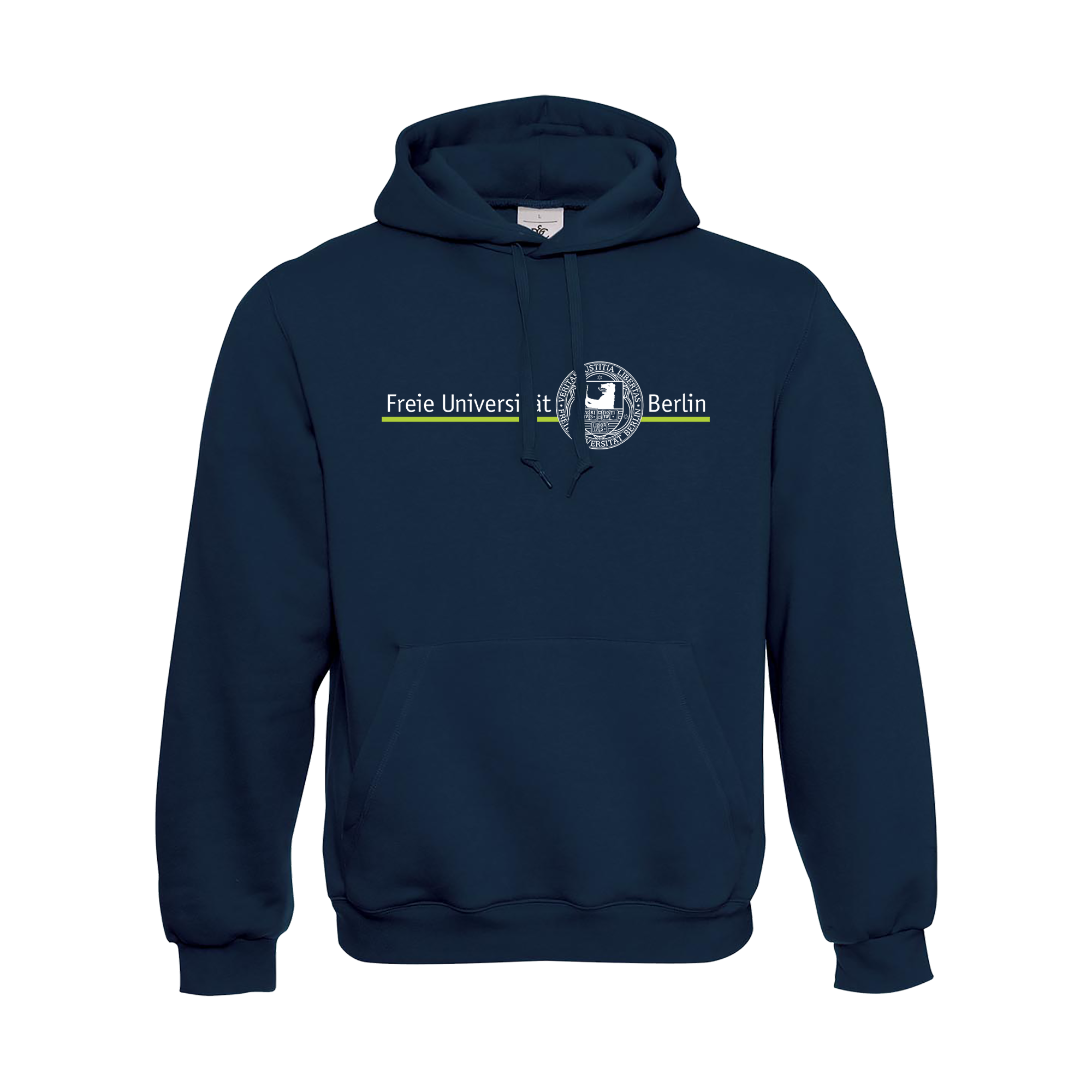 FU-Unishop: Kapuzensweater in navy mit Logo-Stick