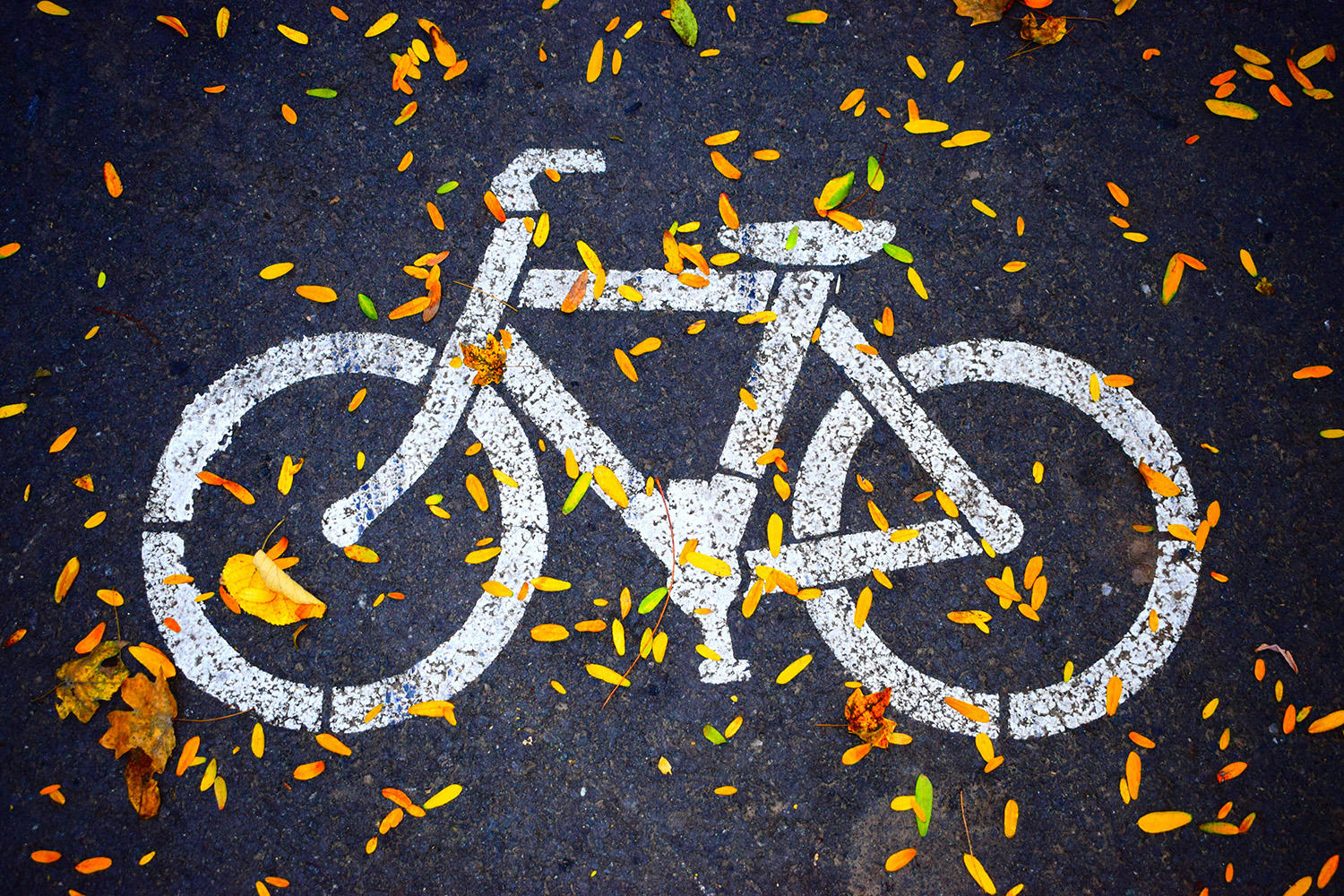 Fahrrad auf dem Asphalt