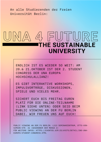 Una Europa Student Congress - Public Viewing at FUB