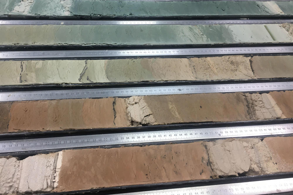 Klimagedächtnis der Ozeane: Teilstücke eines 350 Meter langen Sedimentkerns von der Küste vor Portugal