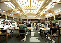 Foto: Innenaufnahme des Lesesaals der Universit&auml;tsbibliothek