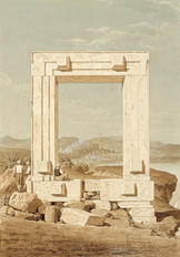 Portara (Tempeltor) von Naxos Aquarell von Thomas Hope (1769-1831).