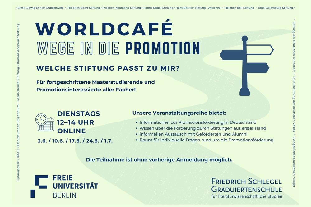 Die Friedrich-Schlegel-Graduiertenschule lädt Promotionsinteressierte aus ganz Deutschland zum virtuellen Worldcafé.
