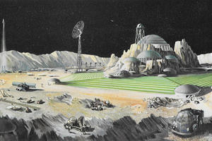 Idyll im Weltall: So stellten sich die Menschen in den 1950er Jahren eine Station auf dem Erdtrabanten Mond vor.