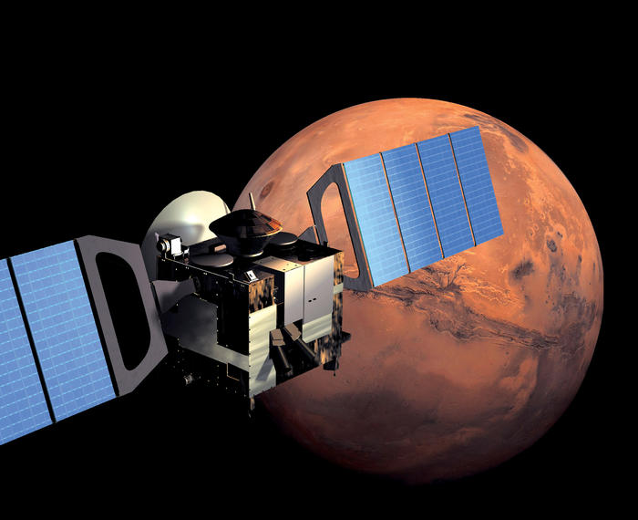 Seit 2003 umkreist die europäische Sonde „Mars Express“ den Planeten – an Bord eine Spezialkamera, entwickelt am DLR unter der Leitung von Gerhard Neukum, Planetologe von der Freien Universität und in Kooperation mit industriellen Partnern gebaut.