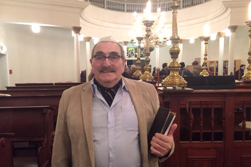 Back in the family: In the synagogue of Maastricht, Alexander Ernst Berets was presented with a book that belonged to an uncle who was murdered by the Nazis.
