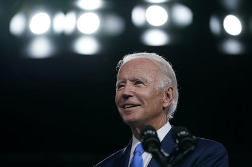 Blick nach vorn: Herausforder Joe Biden.