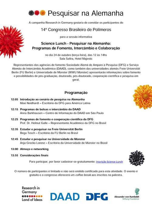Programação do Science Lunch
