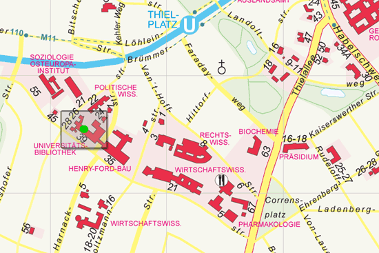 Lageplan der Universitätsbibliothek