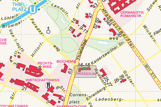 Lageplan Präsidium der Freien Universität Berlin