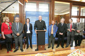 19. Oktober 2007: Die Freie Universität wird ausgezeichnet in der Exzellenzinitiative des Bundes und der Länder. Im Bild das Präsidium bei der Verkündung der Ergebnisse.