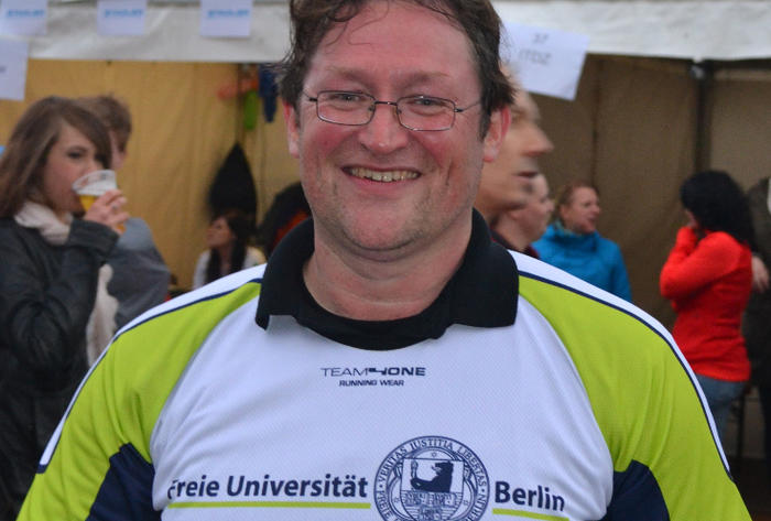 Jörg Förster beim Berliner Firmenlauf 2013 für das Team der Freien Universität.
