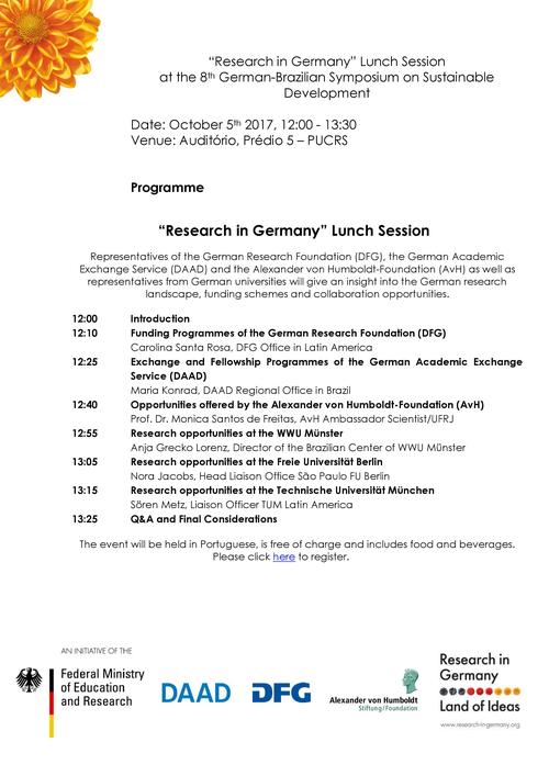 Program "Research in Germany" Lunch Session