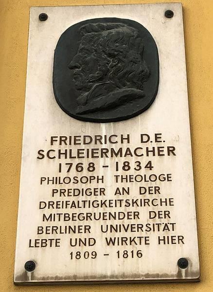 Gedenktafel Friedrich Schleiermachers