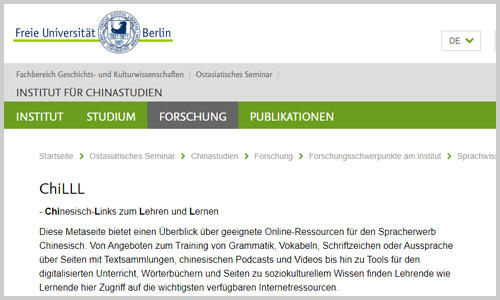 ChiLLL - Chinesisch-Links zum Lehren und Lernen