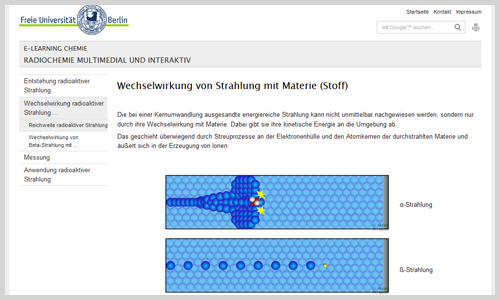 Radiochemie multimedial und interaktiv (Screenshot)