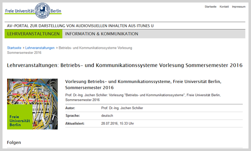 Vorlesungsaufzeichnungen "Betriebs- und Kommunikationssysteme 2016" (Screenshot)