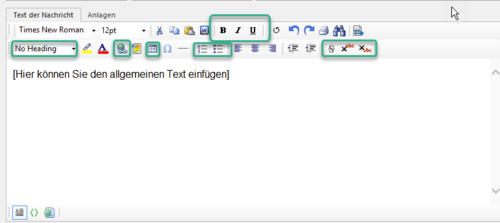 Editor - Erlaubte Felder