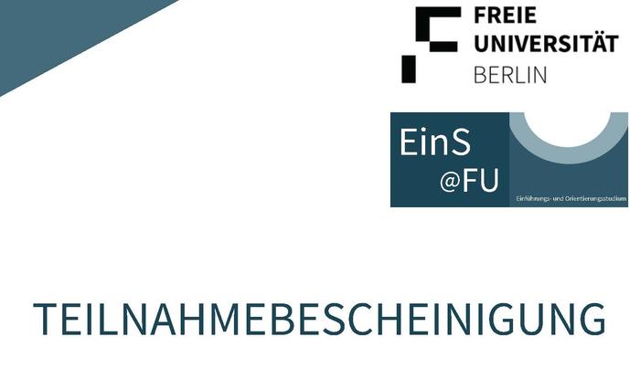 EinS@FU TN-Zertifikat