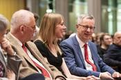 Letzte Absprachen vor der Lecture: Hermann Nicolai, Catherine Heymans, Günter M. Ziegler (v.l.n.r.).
