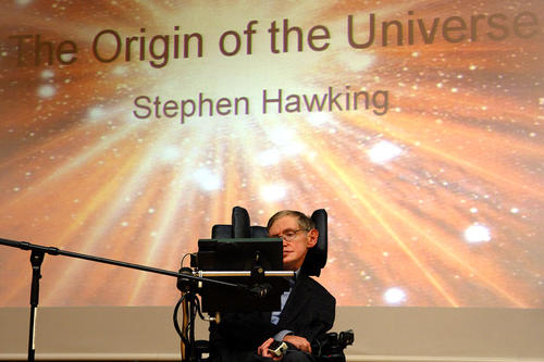 Ehrengast und Redner bei den Einstein Lectures Dahlem 2005: Stephen Hawking mit seinem Vortrag "The Origin of the Universe".