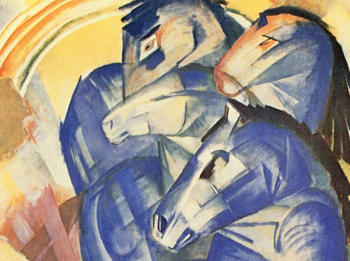 Franz Marc: "Der Turm der blauen Pferde" (1913) galt als "entartete Kunst" und ist seit 1945 verschollen.