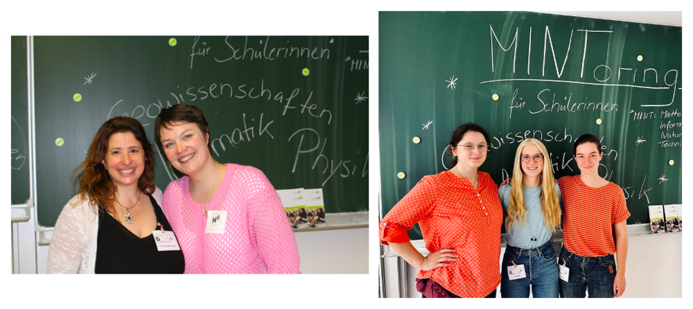 Projektkoordinatorin Nelly und ehemalige Projektkoordinatorin Janina; Studentische Mitarbeiterinnen Gwen, Freddie und Mathilda