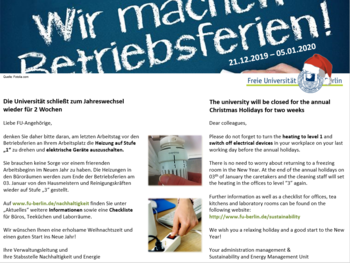 Vorbereitungen vor den Betriebsferien