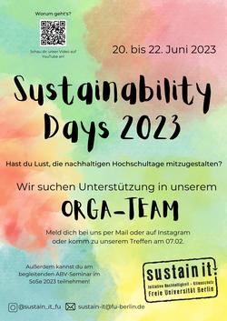Komm ins Orga-Team für die Sustainability Days 2023! • Nachhaltigkeit ...
