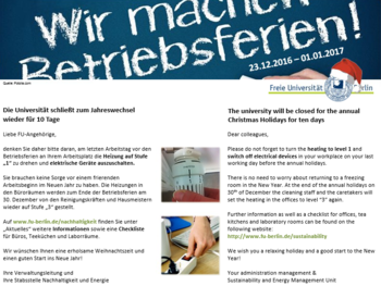 Betriebsferien 2016/17