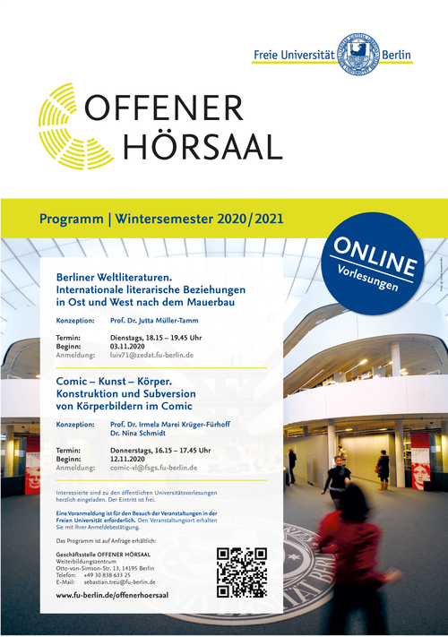 Vorlesungen: Berliner Weltliteraturen. Internationale literarische Beziehungen in Ost und West nach dem Mauerbau – Comic – Kunst – Körper. Konstruktion und Subversion von Körperbildern im Comic