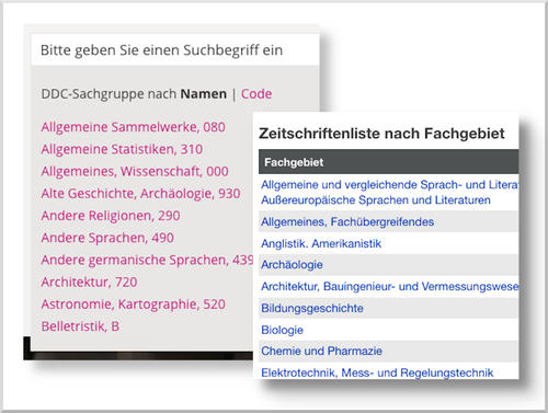 Fachgebiet suchen