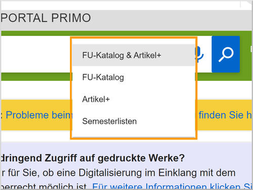 Suchräume in Primo