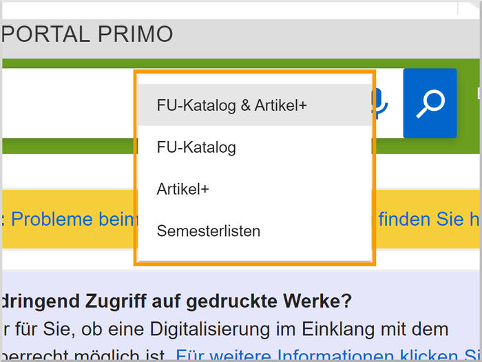 Suchräume in Primo