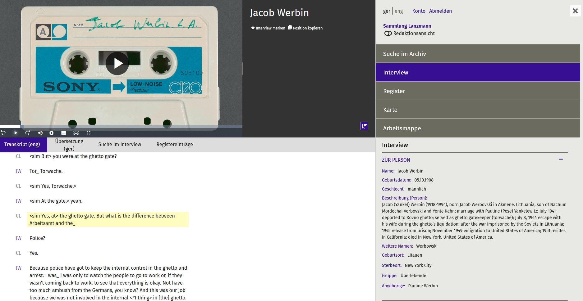 Screenshot Jacob_Werbin_Sammlung_Lanzmann_in_OHD