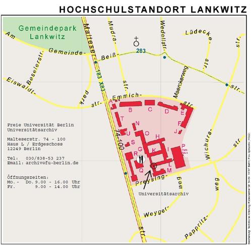 Lageplan des GeoCampus Lankwitz