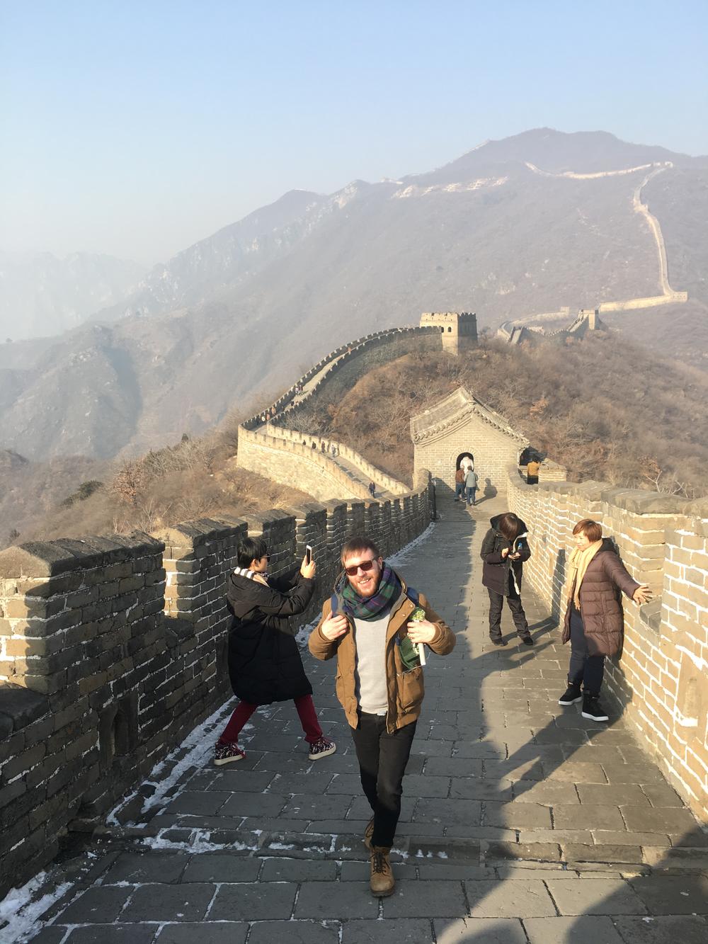 Simon Hodgsen and the Great Wall of China.