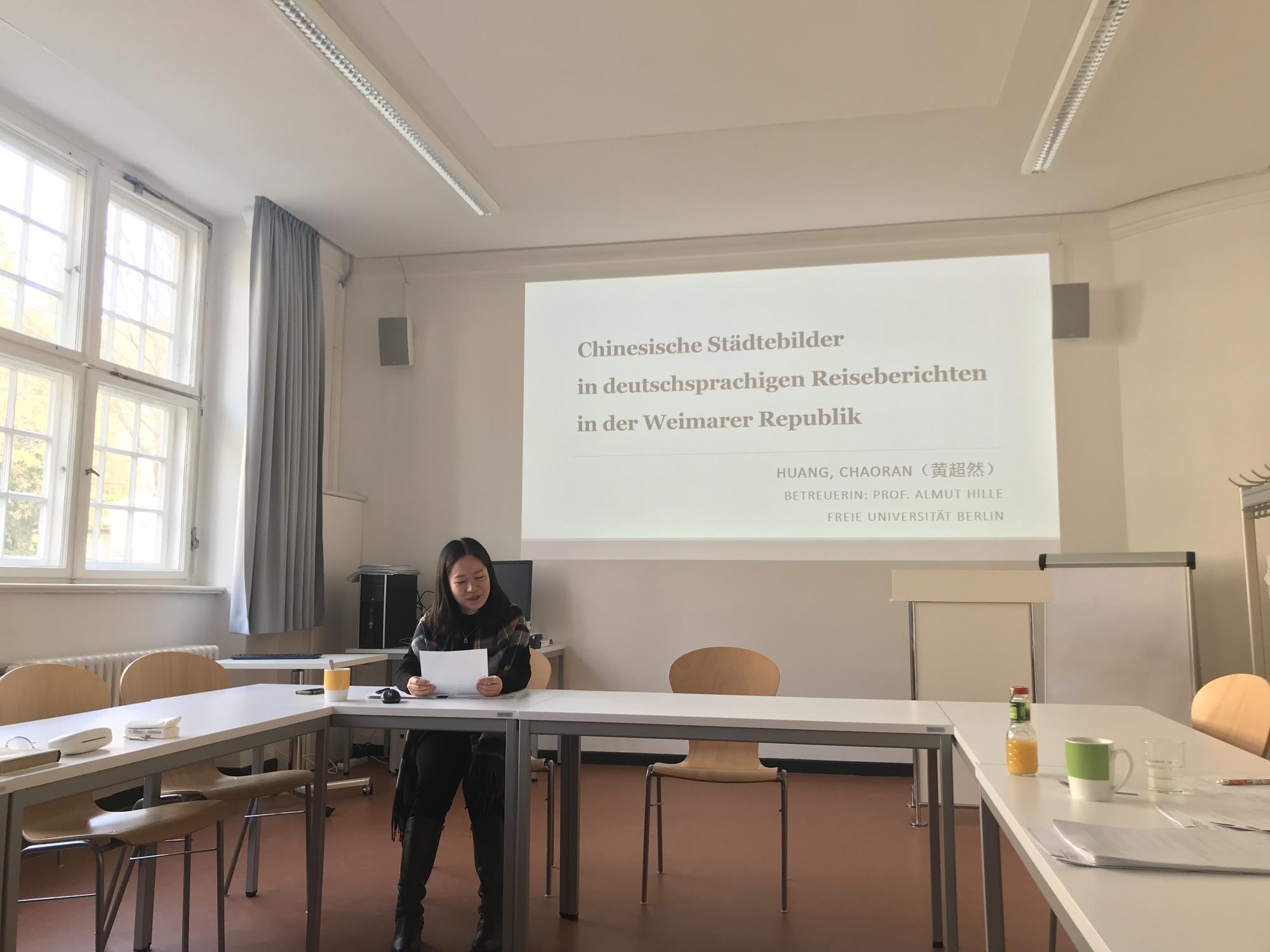 HUANG Chaoran, "Klassensprecherin" des Berlin-Jahrgangs 2015/16, promoviert nun an der Freien Universität.