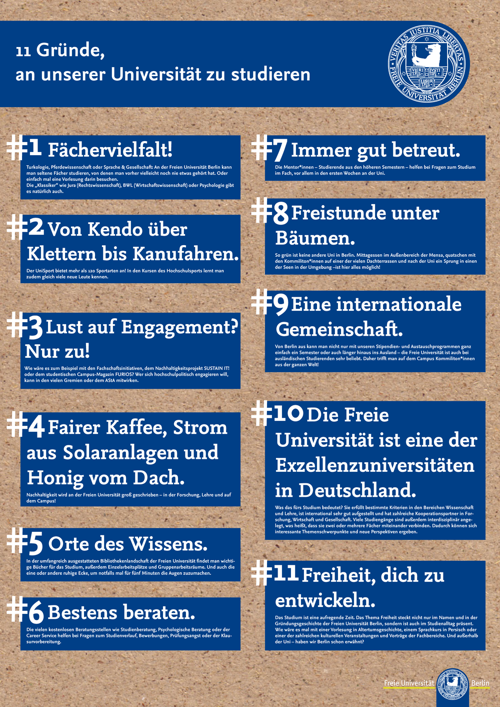 11 Gründe für ein Studium an der Freien Universität