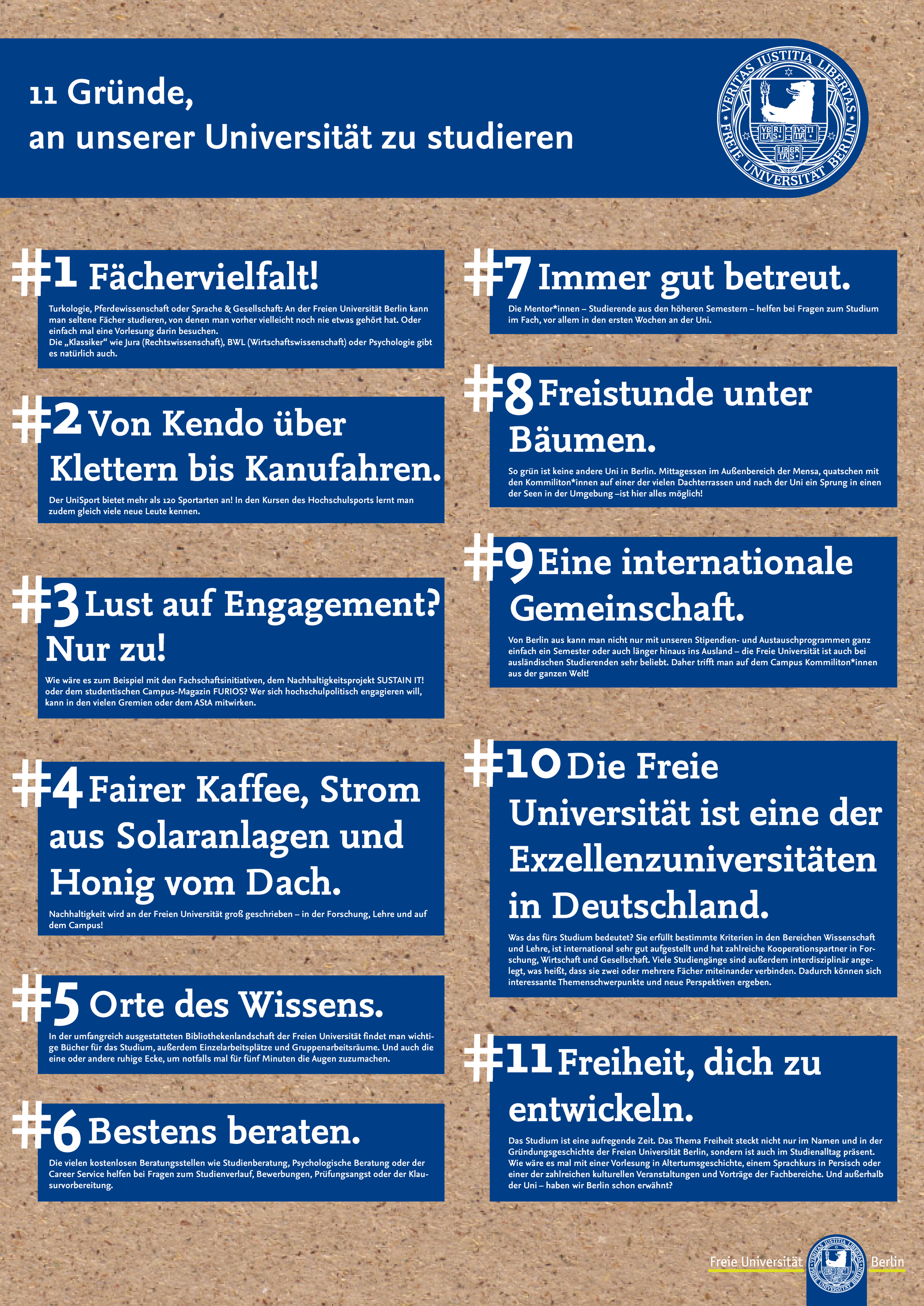11 Gründe für ein Studium an der Freien Universität